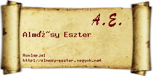 Almásy Eszter névjegykártya